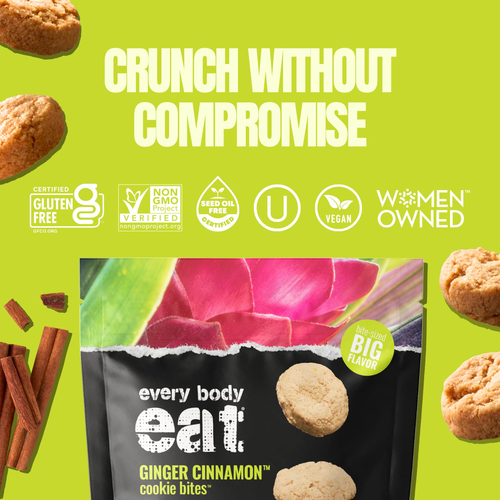 Amazon.com: Every Body Eat Ginger Cinnamon Cookie Bites, 5.5 OZ
